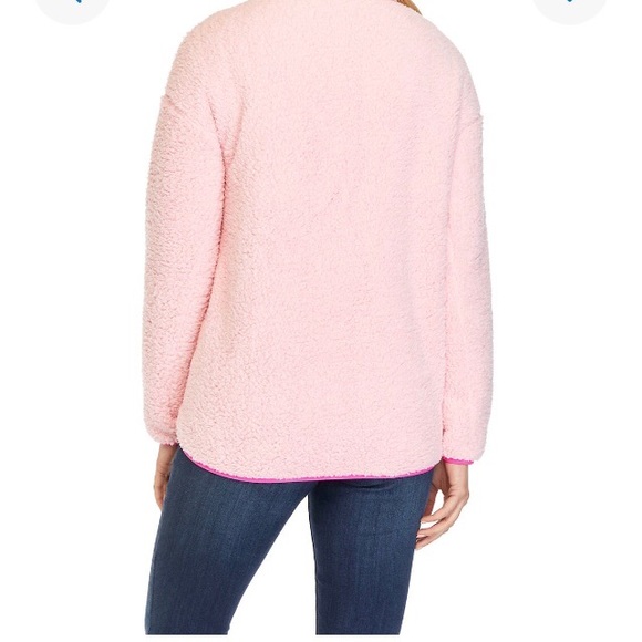 Crown & Ivy Half Zip Pink Sherpa Pullover size S - Picture 11 of 14